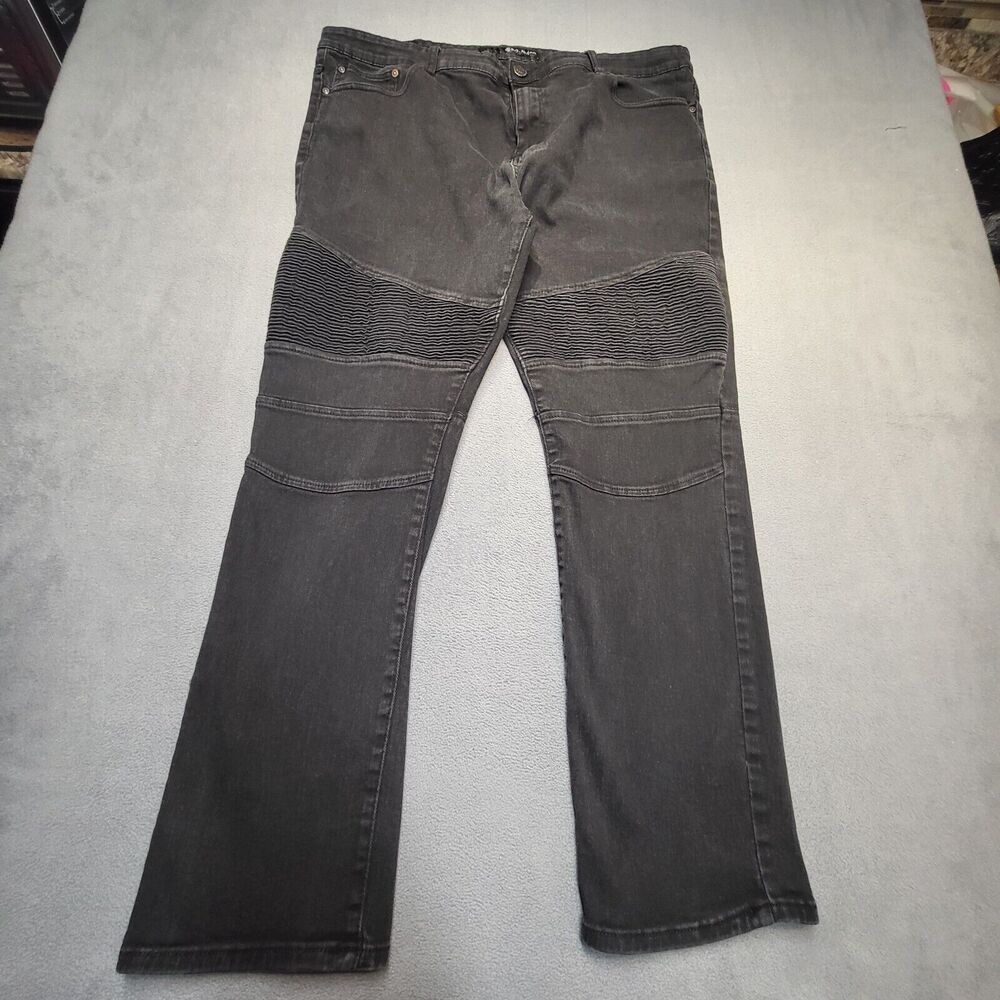 Rocawear Jeans Mens 40x29 Black Moto Straight Leg Denim Hip Hop Y2K